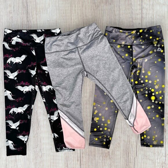 ~Lot of 3~ RBX Evolution Cropped Yoga Workout Leggings 4 Way Stretch High Rise M - Picture 1 of 7